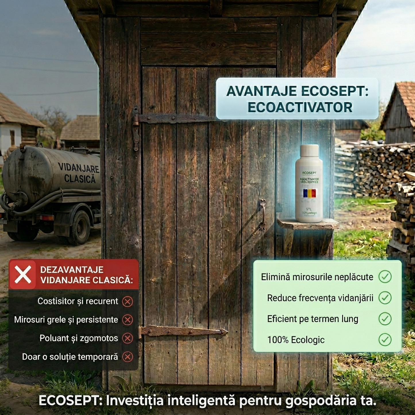 BIOACTIVATOR FOSE SEPTICE - ECO SEPT - DOCTORUL PĂMÂNTULUI - 1 LITRU