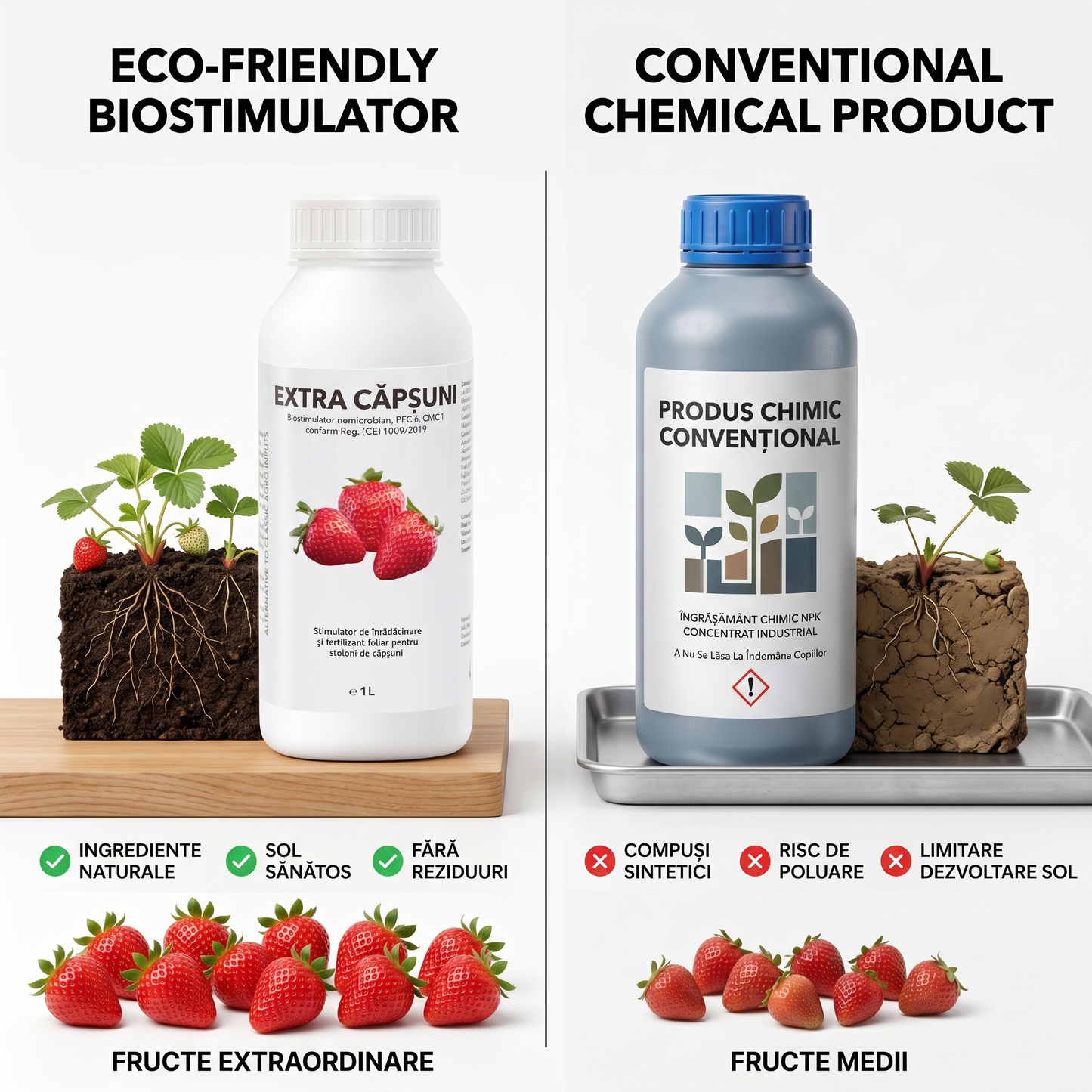 EXTRA CĂPȘUNI - BIOSTIMULATOR PENTRU FRUCTE MARI ȘI DULCI 1 LITRU