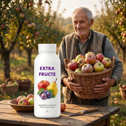 EXTRA FRUCTE - BIOSTIMULATOR POMI FRUCTIFERI - PRODUCȚIE SĂNĂTOASĂ ȘI ABUDENTĂ1 LITRU