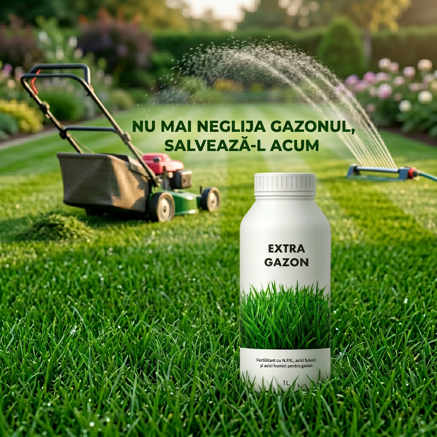 EXTRA GAZON - BIOSTIMULATOR ȘI FERTILIZATOR PENTRU VERDE INTENS 1 LITRU