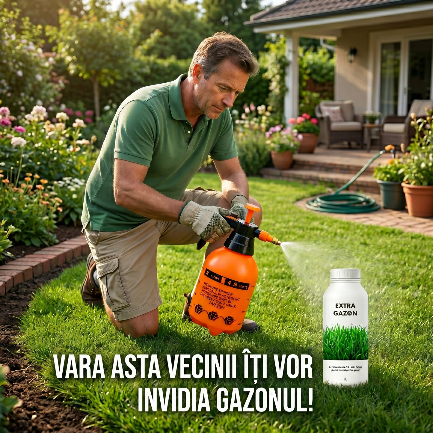 EXTRA GAZON - BIOSTIMULATOR ȘI FERTILIZATOR PENTRU VERDE INTENS 1 LITRU