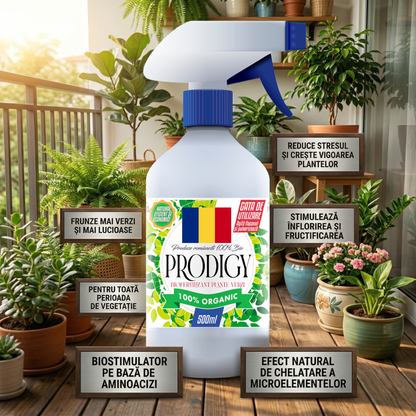 PRODIGY - FERTILIZANT DOCTORUL PĂMÂNTULUI GATA DE UTILIZARE PENTRU PLANTE VERZI DE BALCON 100% NATURAL - 500 ML