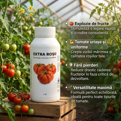EXTRA ROȘII - BIOSTIMULATOR TOMATE PENTRU ROD ȘI BOGAT GUSTOS 1 LITRU