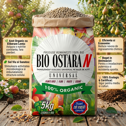 BIO OSTARA N - DOCTORUL PĂMÂNTULUI - ÎNGRĂȘĂMÂNT BIO GRANULE DIN GUNOI DE PASĂRE ȘI AZOT - 5 KG