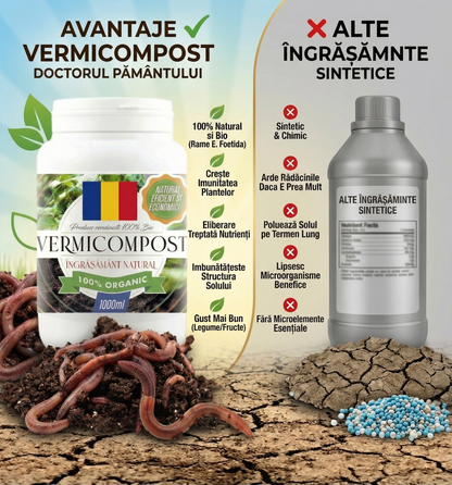 VERMICOMPOST PENTRU RĂSADURI - DOCTORUL PĂMÂNTULUI - ÎNGRĂȘĂMÂNT 100% BIO - 1 KG