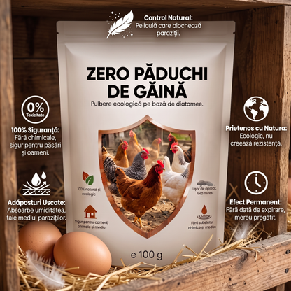 FĂRĂ PĂDUCHI DE GĂINĂ - TRATAMENT NATURAL ÎMPOTRIVA PĂDUCHILOR DE GĂINĂ - 100 G