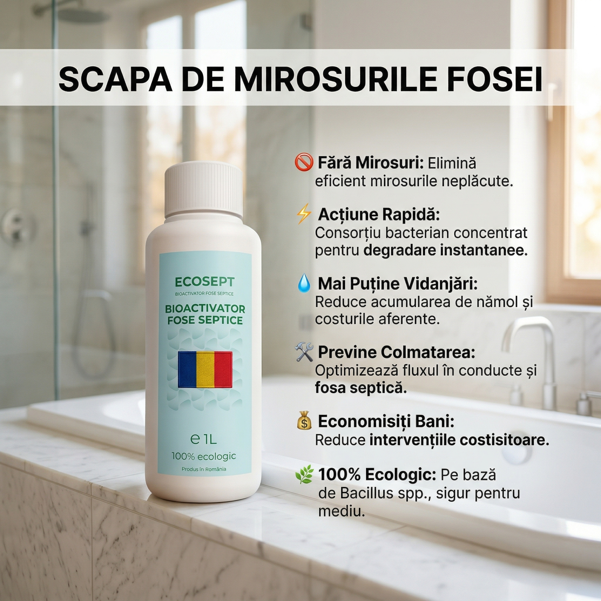 BIOACTIVATOR FOSE SEPTICE - ECO SEPT - DOCTORUL PĂMÂNTULUI -  1 LITRU