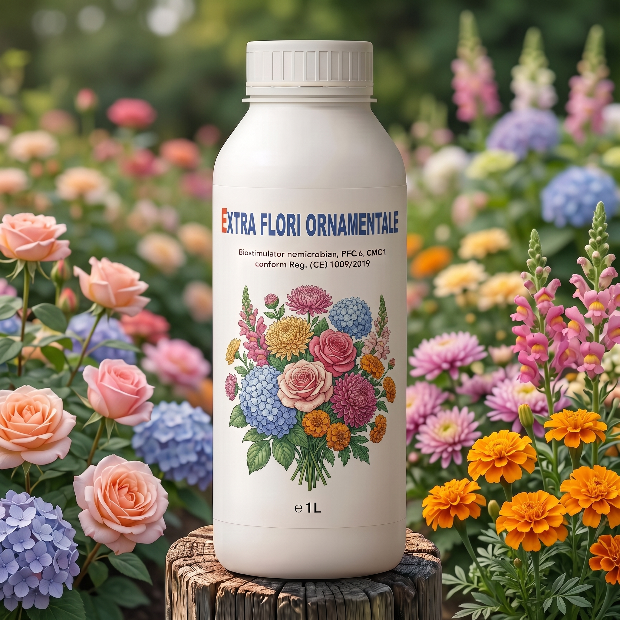 EXTRA FLORI ORNAMENTALE - BIOSTIMULATOR PENTRU ÎNFLORIRE ȘI CULOARE INTENSĂ - 1 LITRU