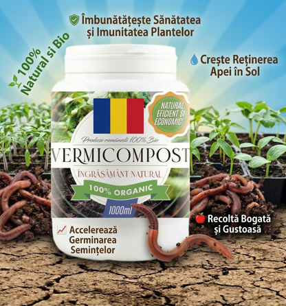 VERMICOMPOST PENTRU RĂSADURI - DOCTORUL PĂMÂNTULUI - ÎNGRĂȘĂMÂNT 100% BIO - 1 KG