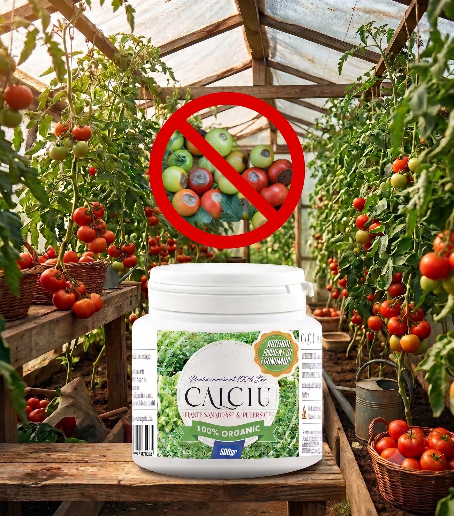 EXTRA CALCIU - BIOSTIMULATOR ÎMPOTRIVA PETELOR DE PE PLANTE DIN CARBONAT DE CALCIU - 0.5 KG