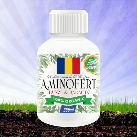 AMINOFERT - DOCTORUL PĂMÂNTULUI - BIOSTIMULATOR PENTRU FRUNZE & RĂDĂCINI 100% BIO 250 ML