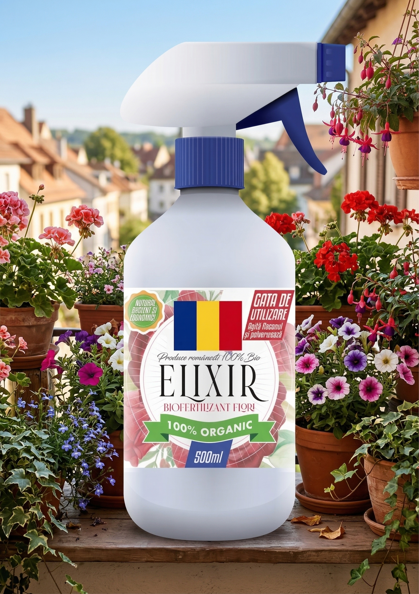ELIXIR - FERTILIZANT DOCTORUL PĂMÂNTULUI GATA DE UTILIZARE PENTRU PLANTE CU FLORI 100% NATURAL - 500 ML