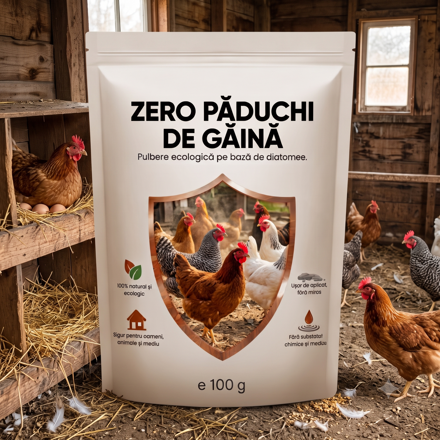 FĂRĂ PĂDUCHI DE GĂINĂ - TRATAMENT NATURAL ÎMPOTRIVA PĂDUCHILOR DE GĂINĂ - 100 G