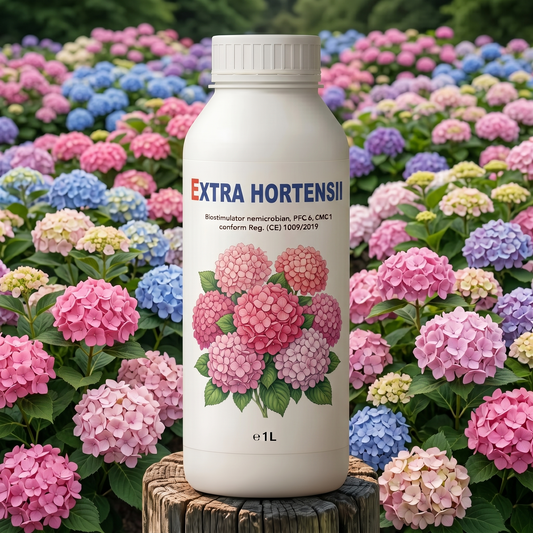 EXTRA HORTENSII - BIOSTIMULATOR PENTRU ÎNFLORIRE ABUDENTĂ ȘI CULORI INTENSE - 1 LITRU