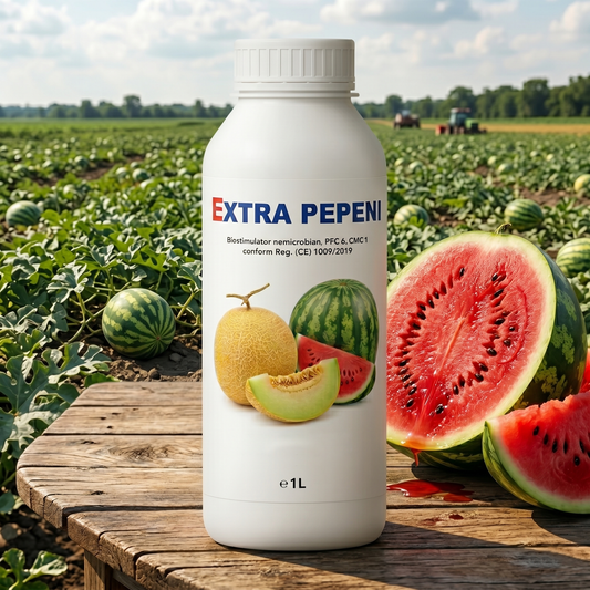 EXTRA PEPENI - BIOSTIMULATOR PENTRU PEPENI VERZI ȘI GALBENI - ROD BOGAT ȘI DULCE 1 LITRU