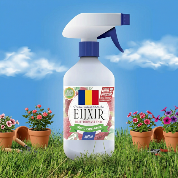 ELIXIR - FERTILIZANT DOCTORUL PĂMÂNTULUI GATA DE UTILIZARE PENTRU PLANTE CU FLORI 100% NATURAL - 500 ML
